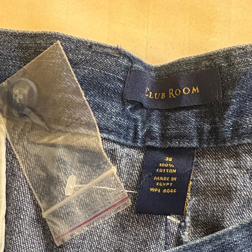 Club Room Dark Blue Jean Shorts Wrinkle Resistant Sz 36 - Picture 8 of 8